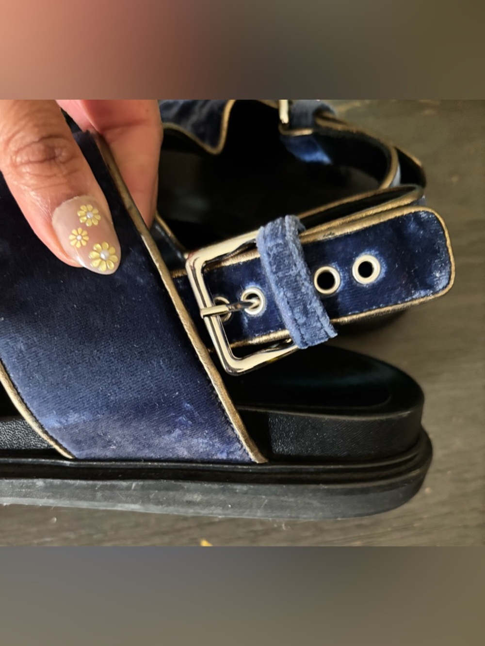 Marni Women's Fussbett Embellished Velvet Slingback Sandals - Picture 8 of 13